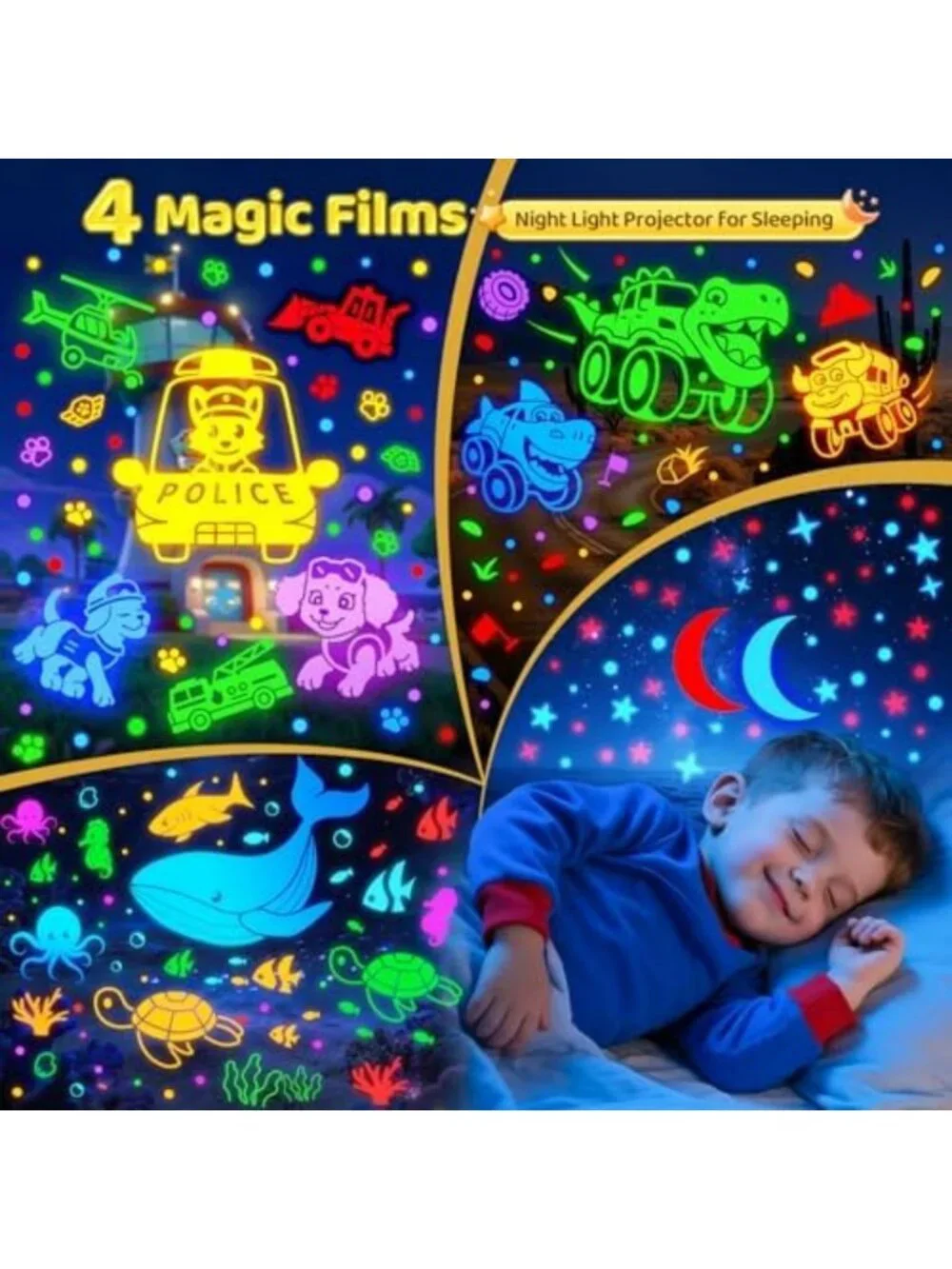 Soothing Baby Sound Machine & Night Light Projector with 30 Sounds & Stars